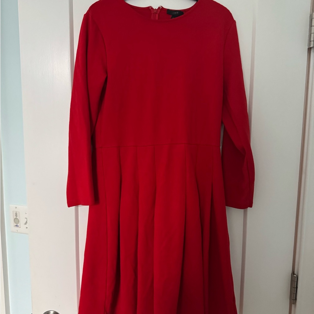 J. Crew Women's Long Sleeve Red Dress